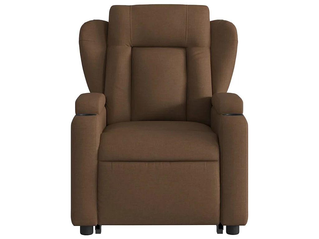 Fauteuil inclinable électrique marron tissu