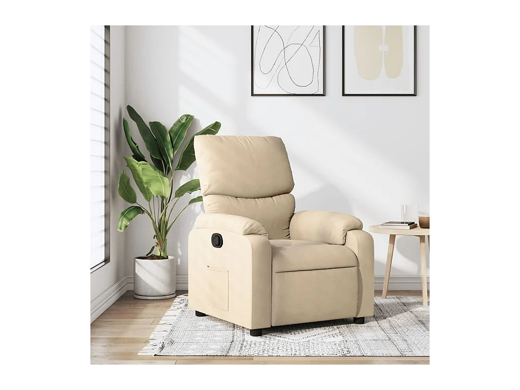 Fauteuil inclinable Crème Tissu
