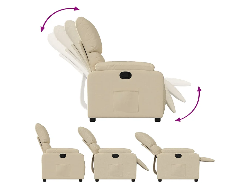 Fauteuil inclinable Crème Tissu