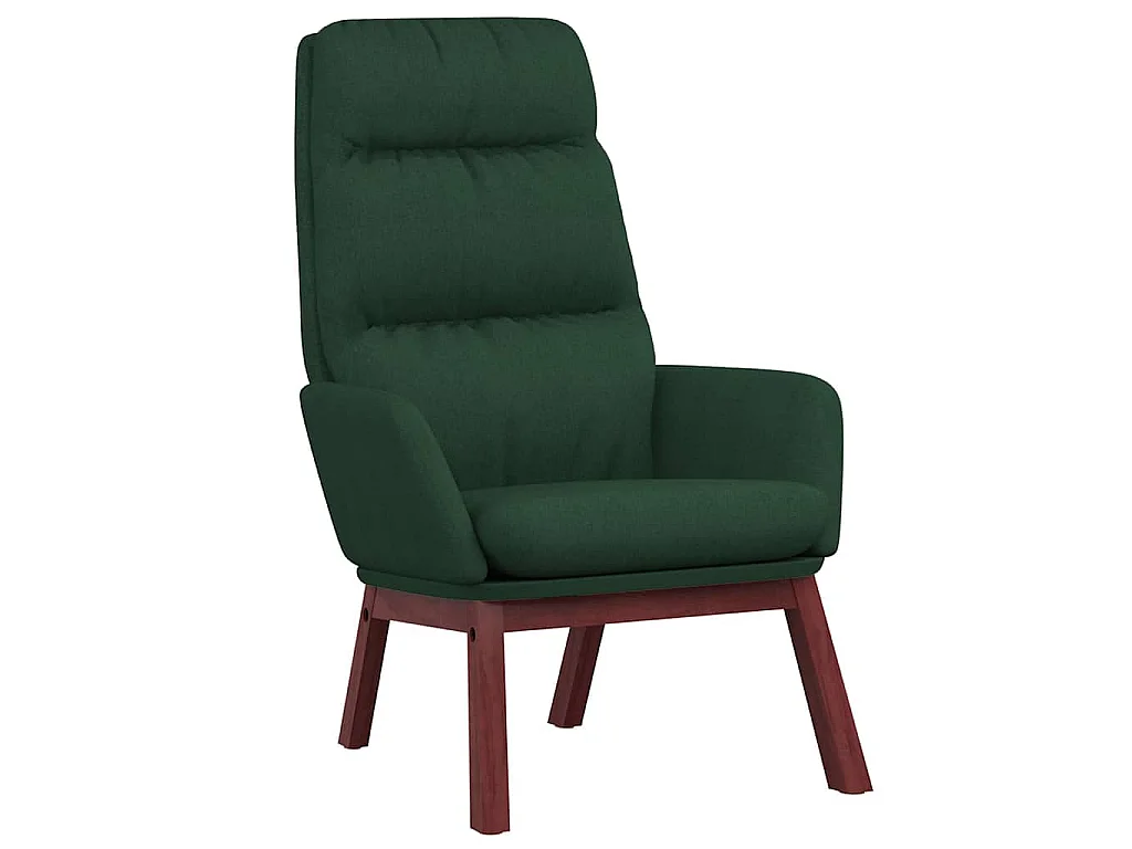 Chaise de relaxation Vert foncé Tissu
