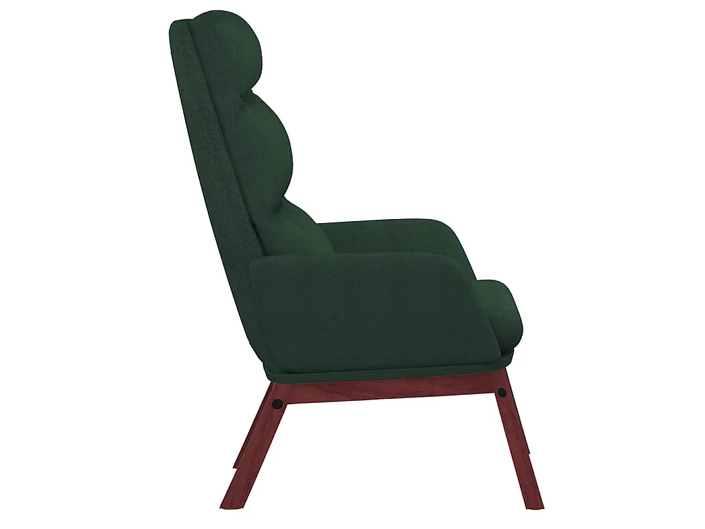 Chaise de relaxation Vert foncé Tissu