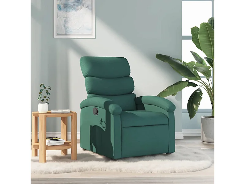Fauteuil inclinable Vert foncé Tissu