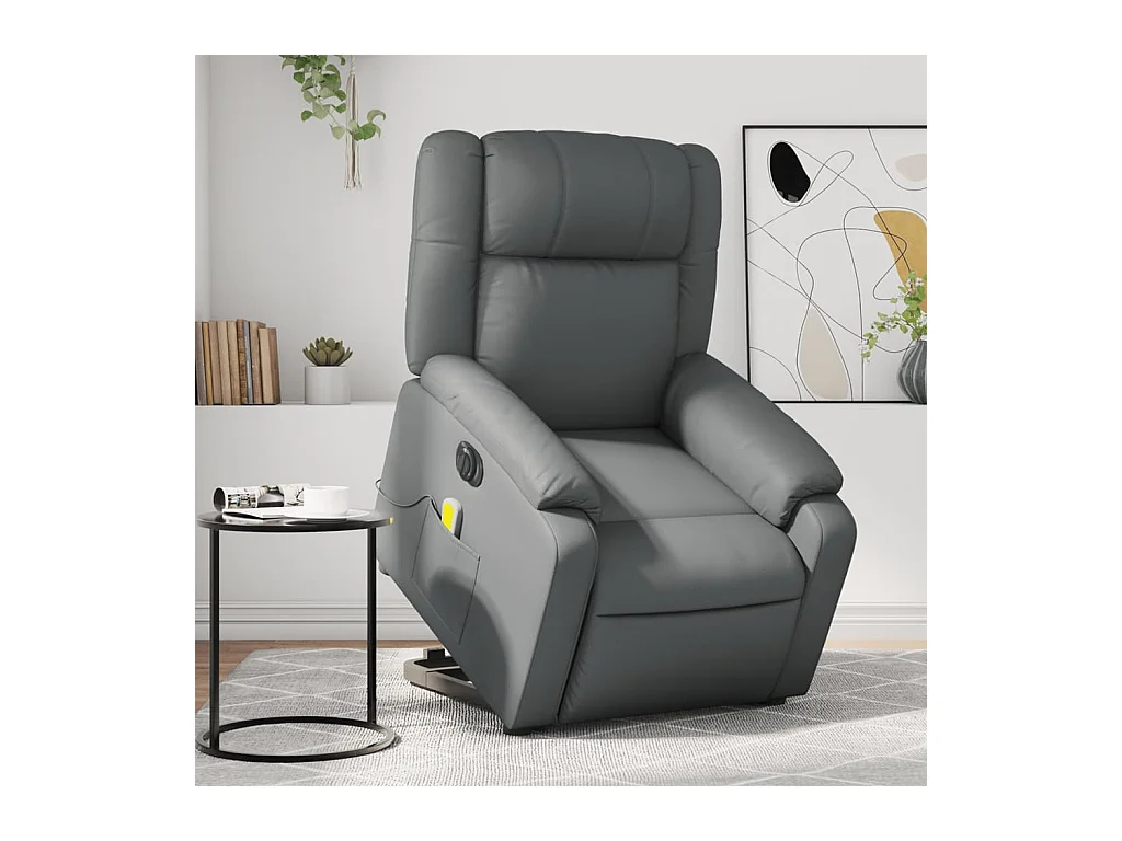 Fauteuil inclinable électrique gris similicuir
