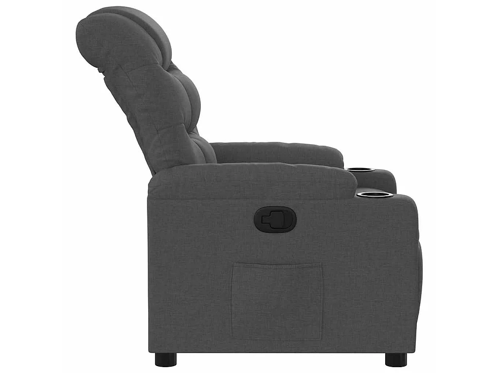 Sillón reclinable de tela gris oscuro