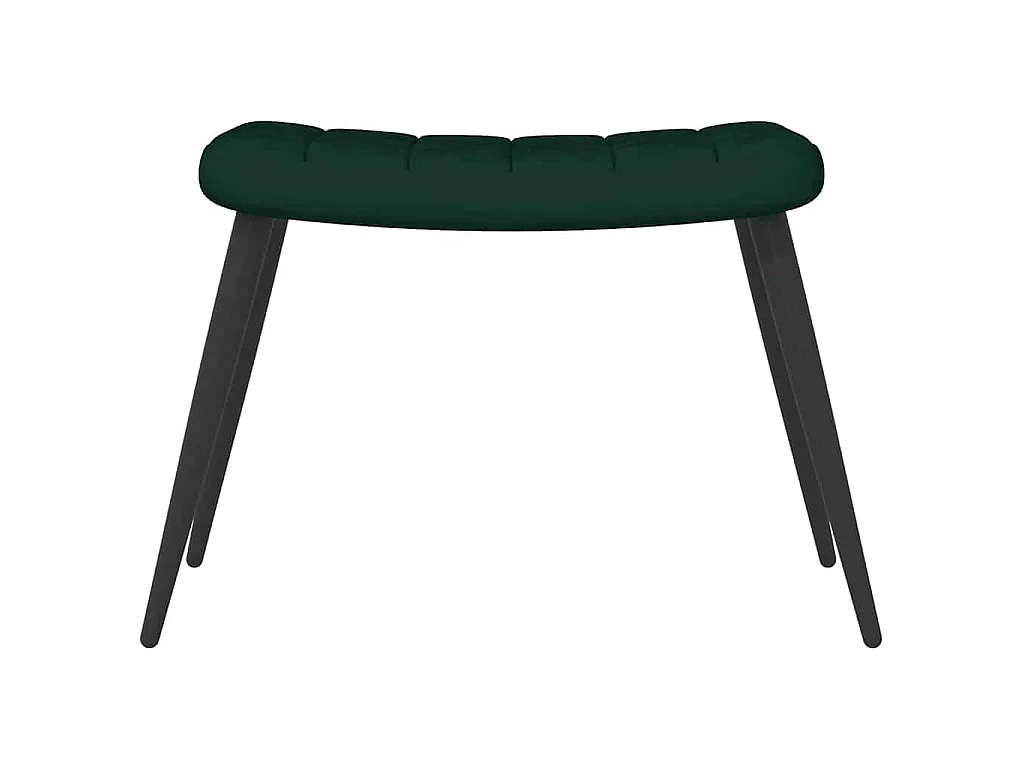 Chaise de relaxation avec tabouret Vert foncé Velours