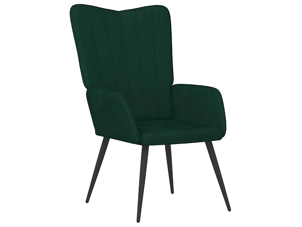 Relaxsessel mit Hocker Dunkelgrün Samt