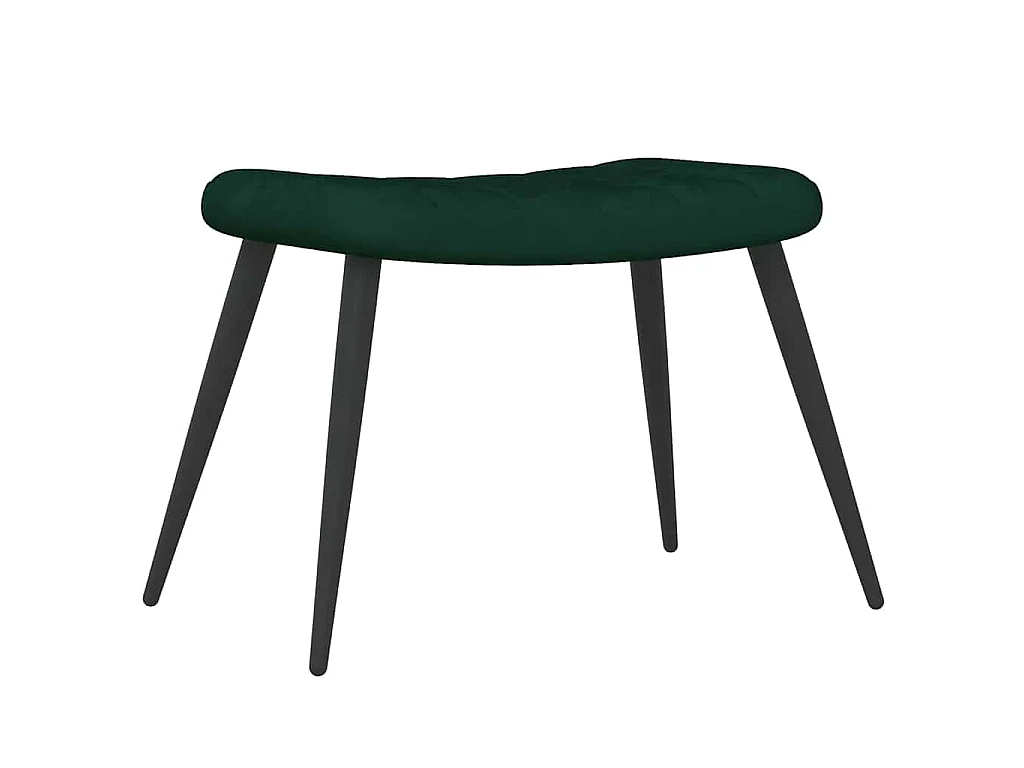 Relaxsessel mit Hocker Dunkelgrün Samt