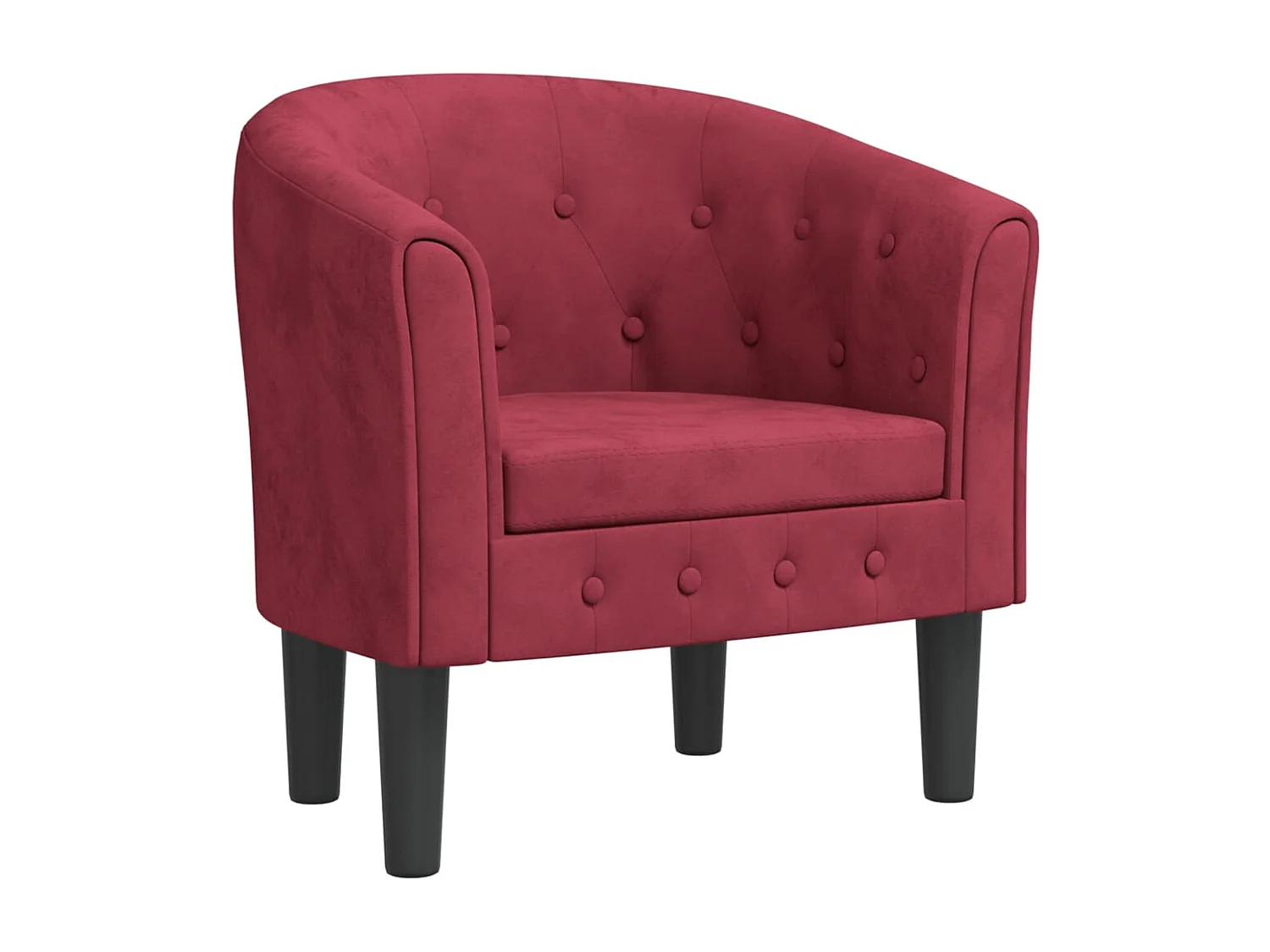 Fauteuil rouge bordeaux velours