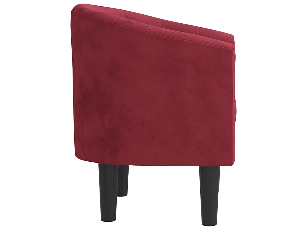 Fauteuil rouge bordeaux velours
