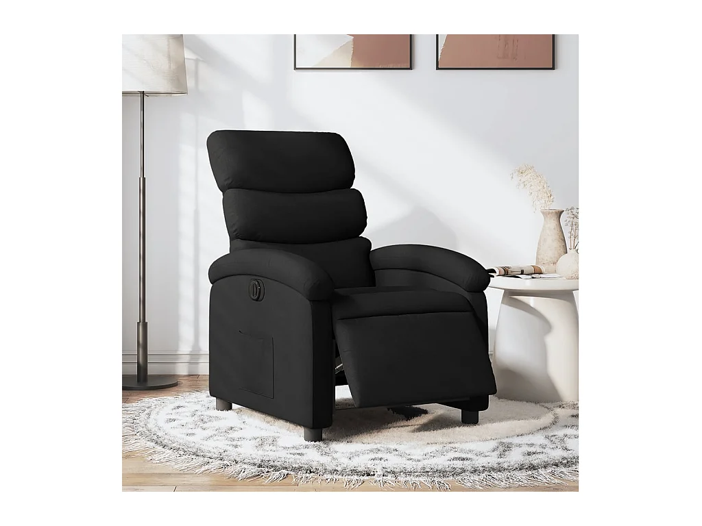 Fauteuil inclinable électrique Noir Tissu