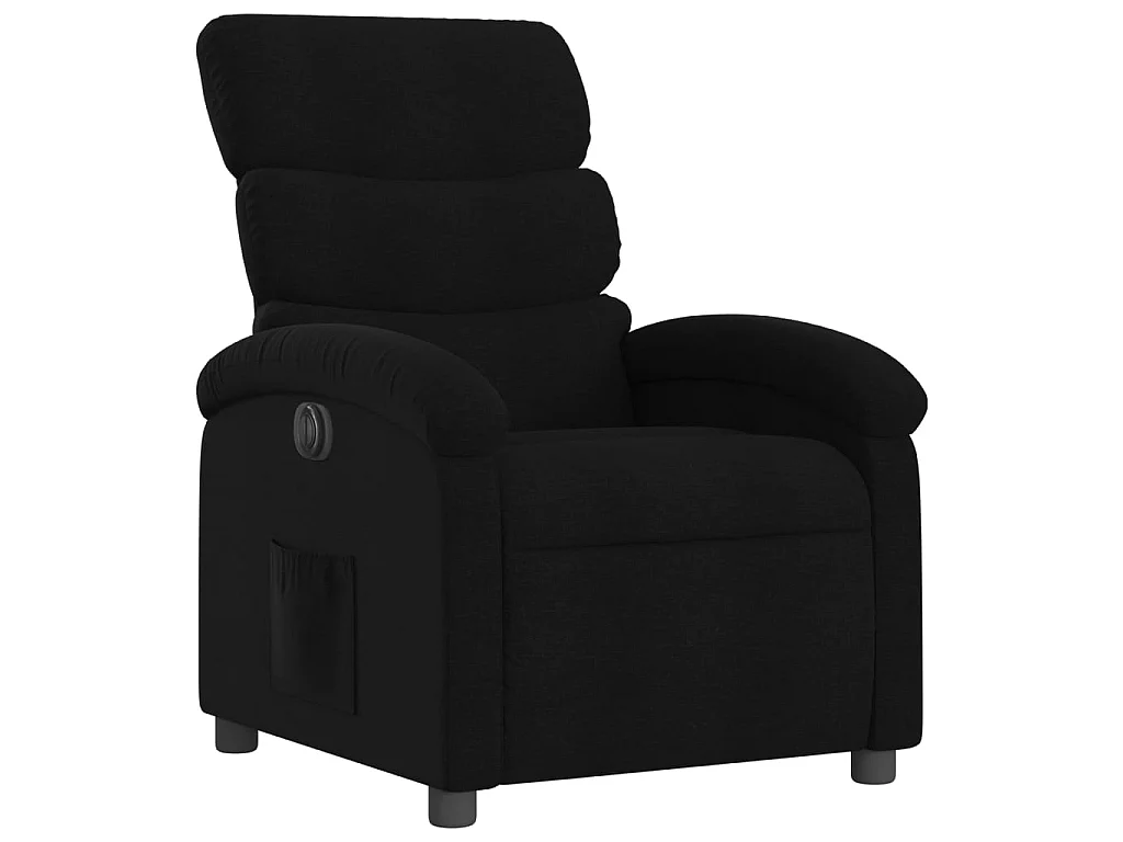 Fauteuil verstelbaar elektrisch stof zwart