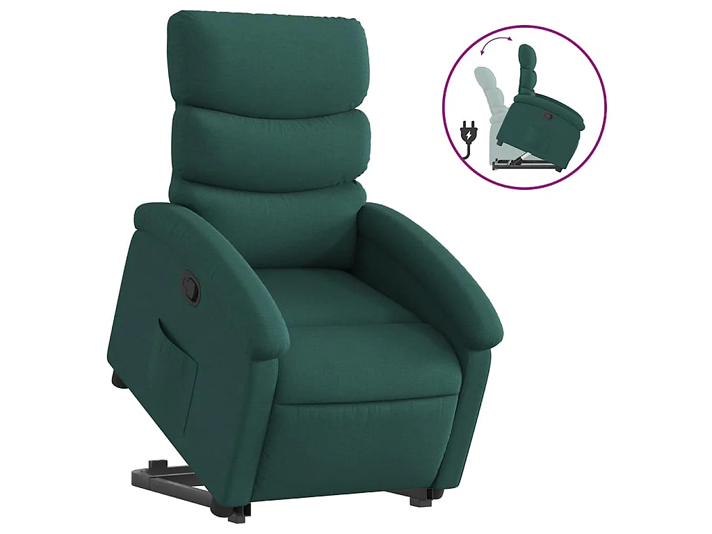 Fauteuil inclinable vert foncé tissu