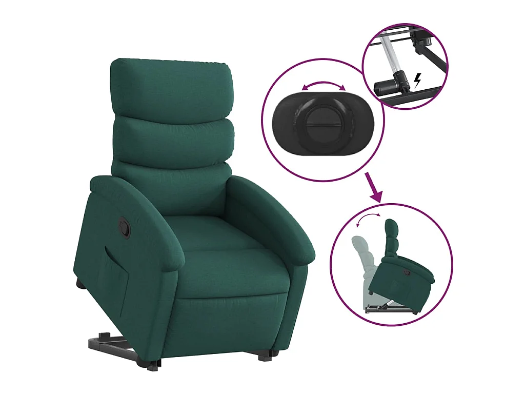 Fauteuil inclinable vert foncé tissu