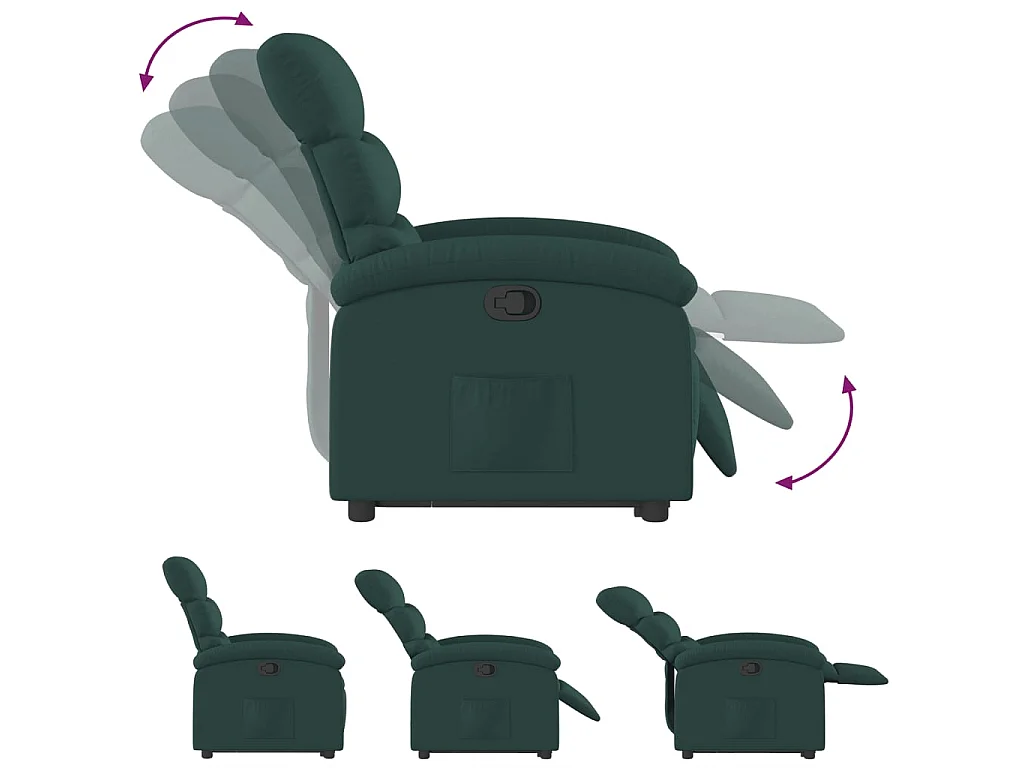 Fauteuil inclinable vert foncé tissu
