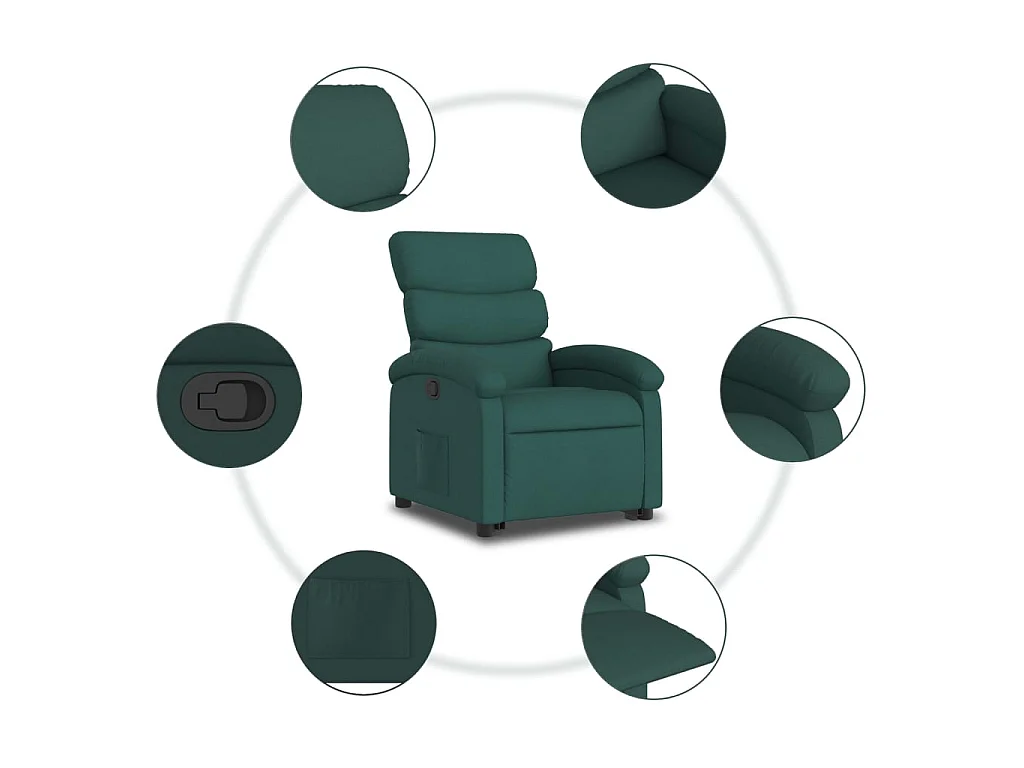 Fauteuil inclinable vert foncé tissu