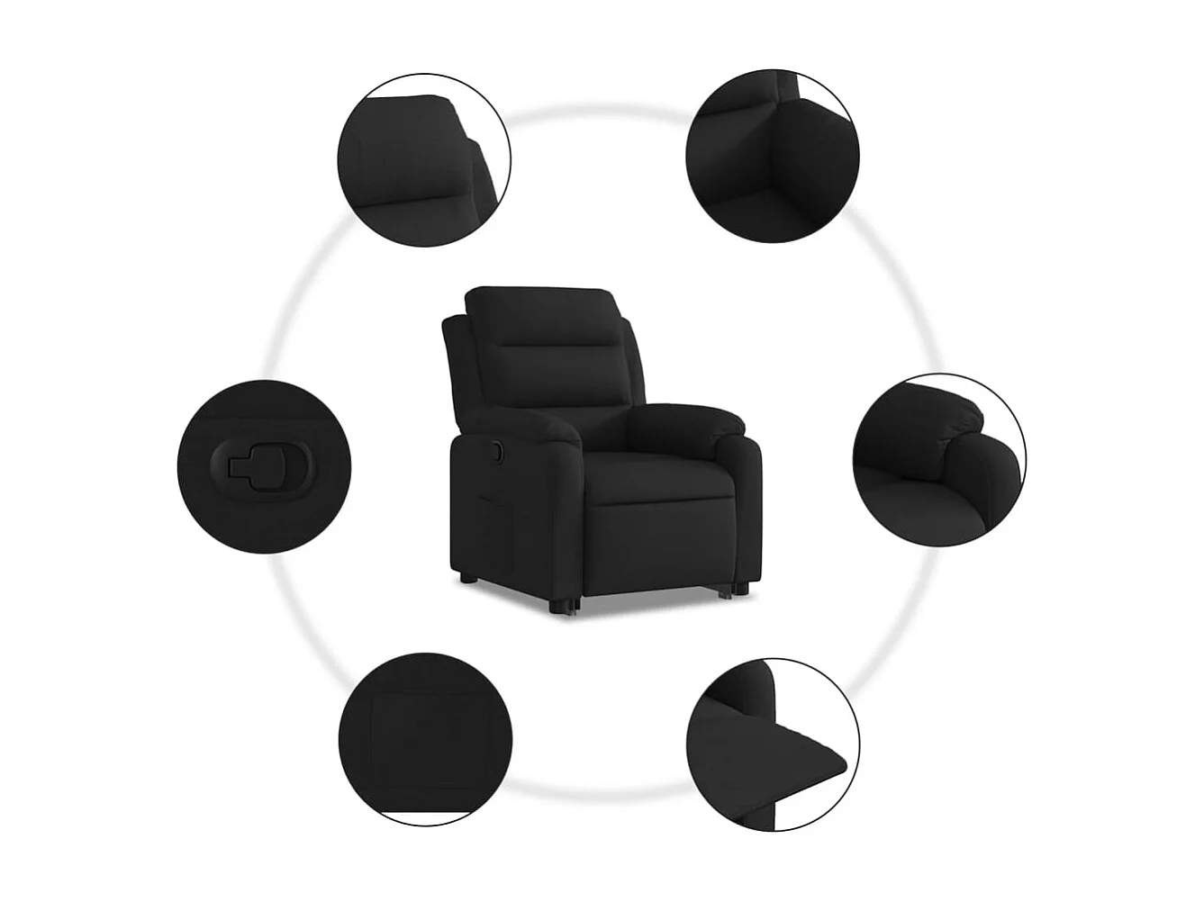 Fauteuil inclinable noir tissu