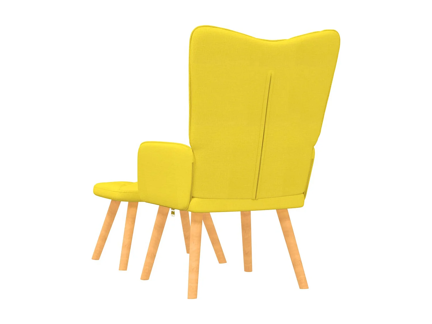 Chaise de relaxation avec tabouret Jaune moutarde Tissu