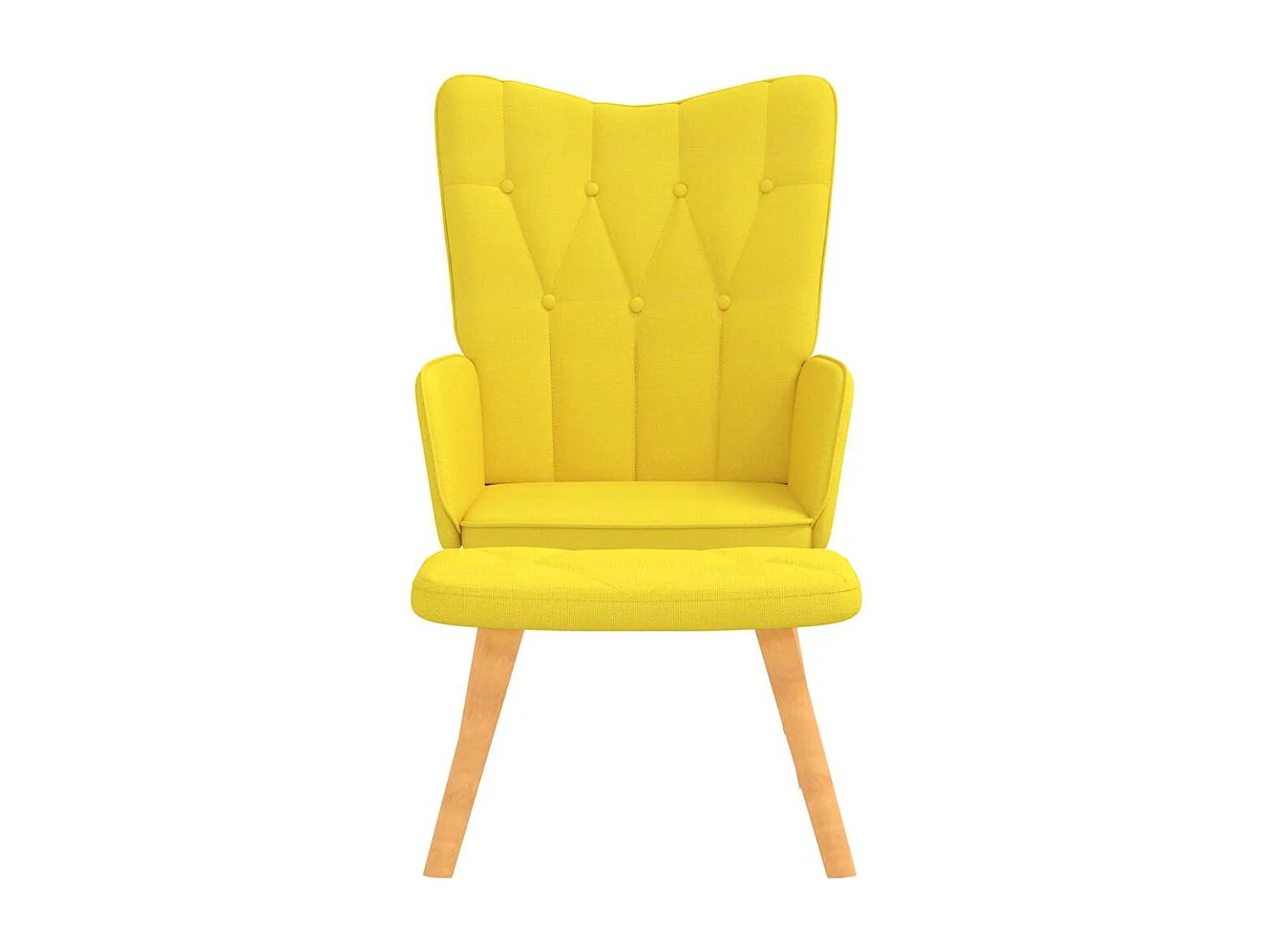 Chaise de relaxation avec tabouret Jaune moutarde Tissu
