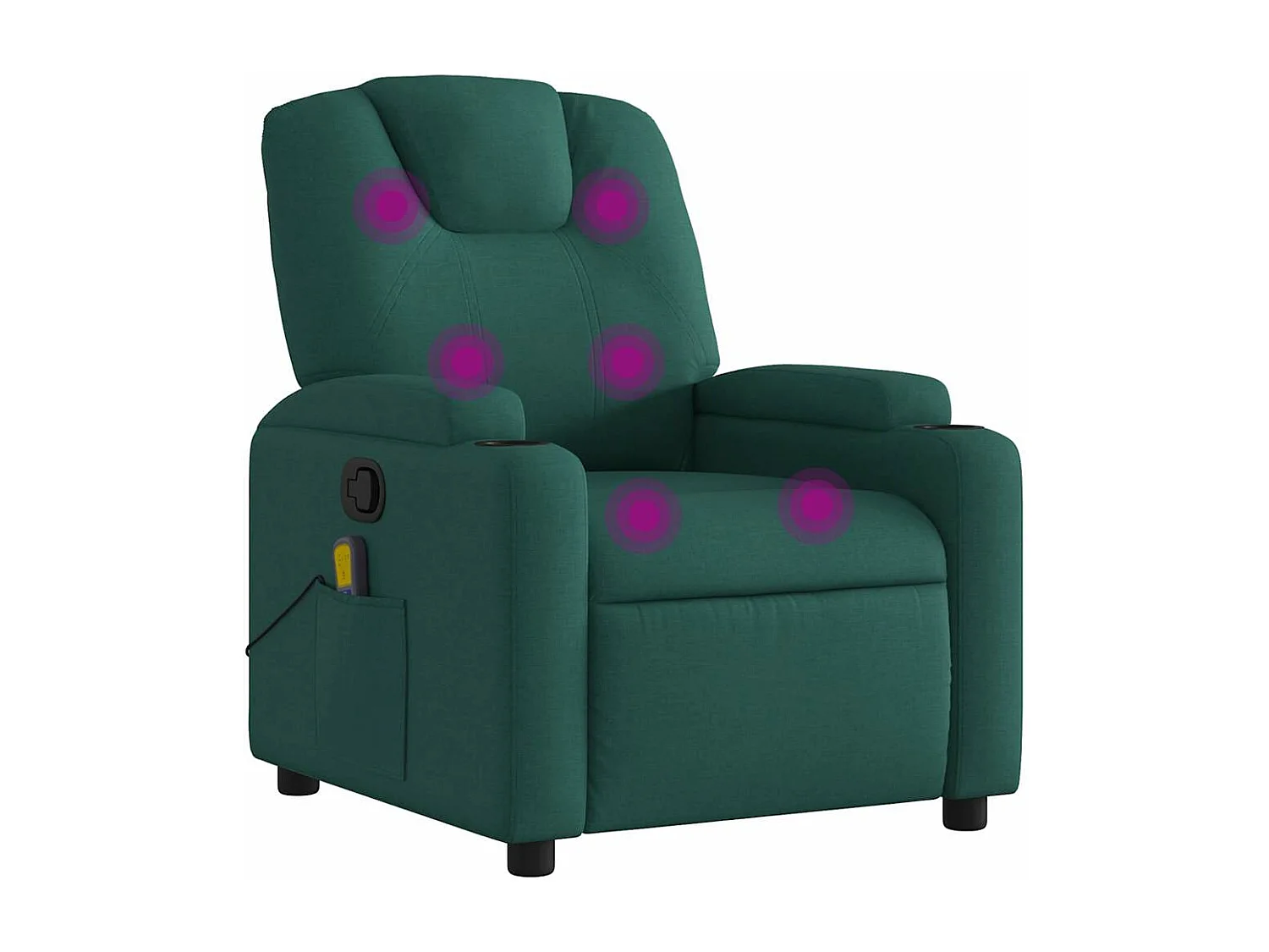 Fauteuil de massage inclinable Vert foncé Tissu