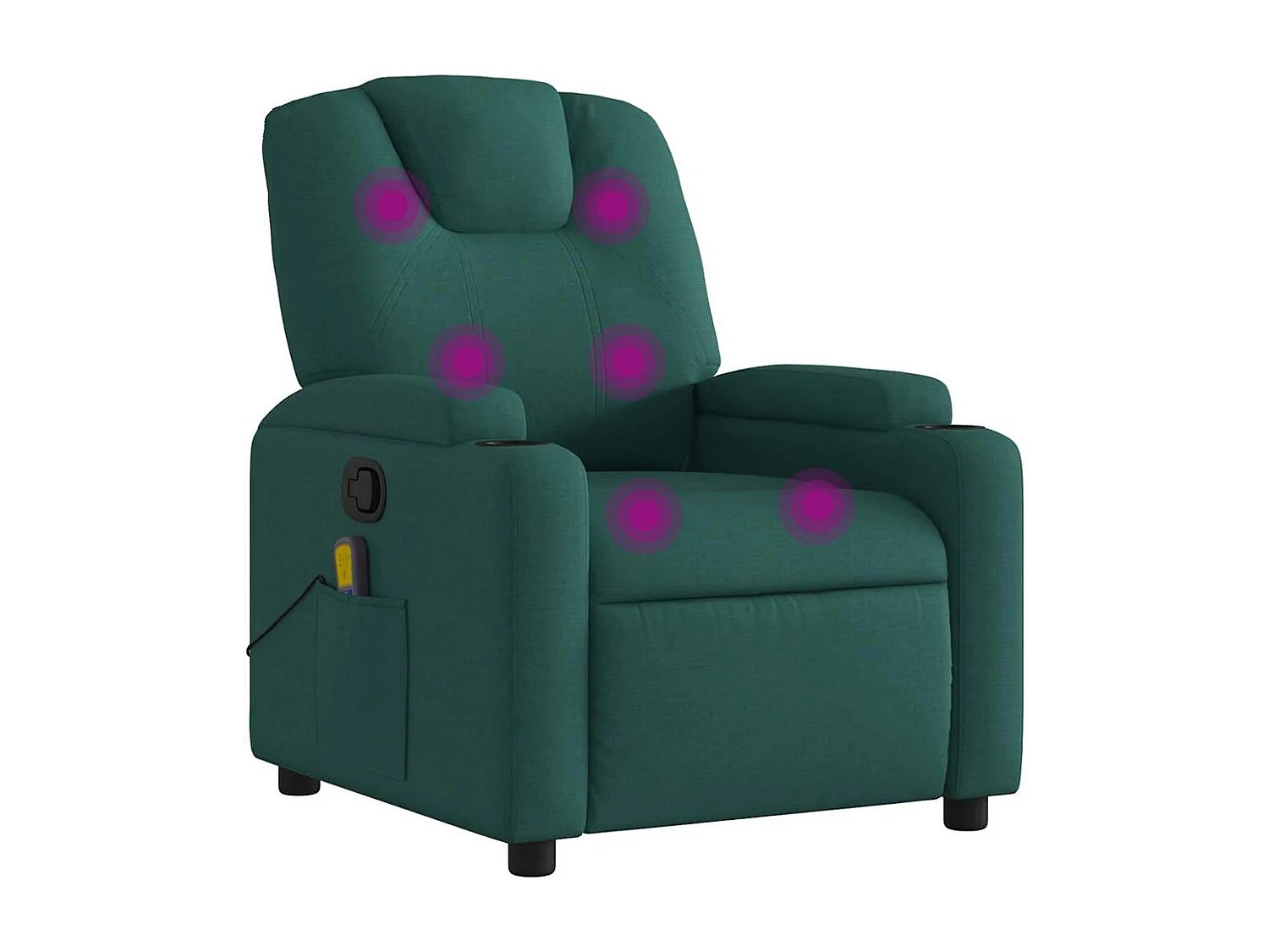 Fauteuil de massage inclinable Vert foncé Tissu