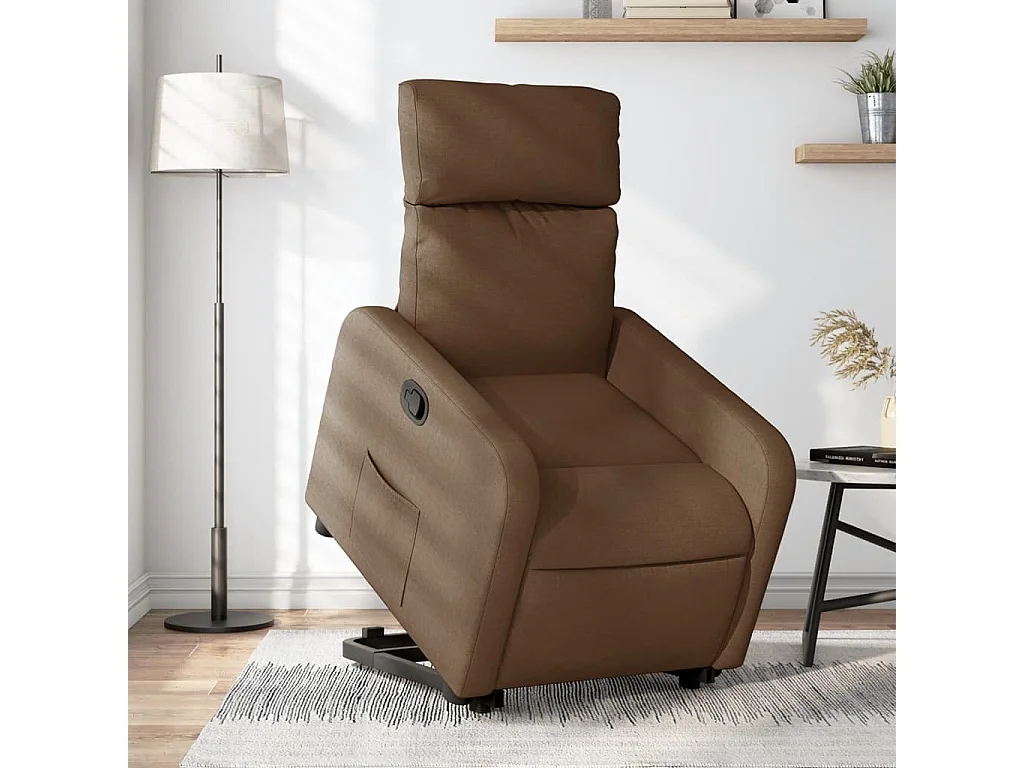 Relaxsessel mit Aufstehhilfe Braun Stoff