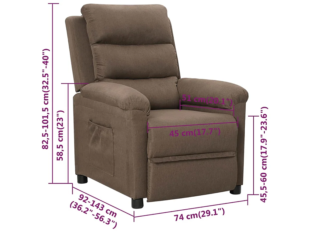 Relaxsessel Taupe Stoff