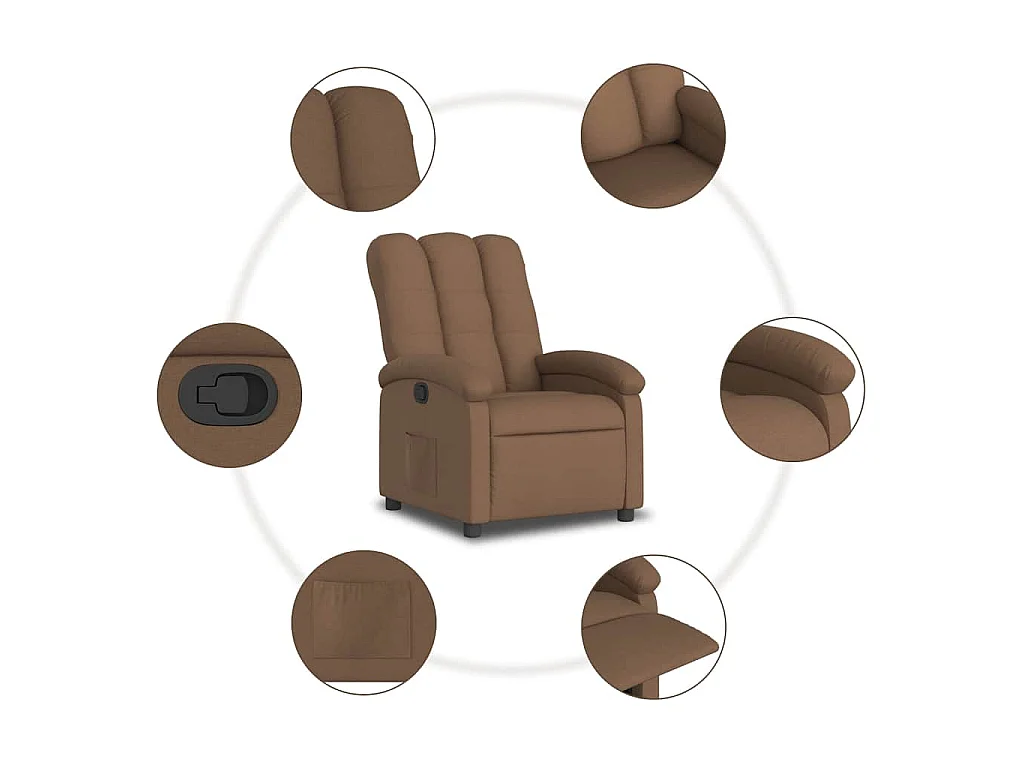 Fauteuil inclinable Marron Tissu
