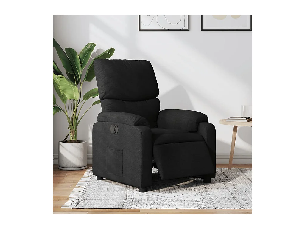 Fauteuil inclinable électrique Noir Tissu