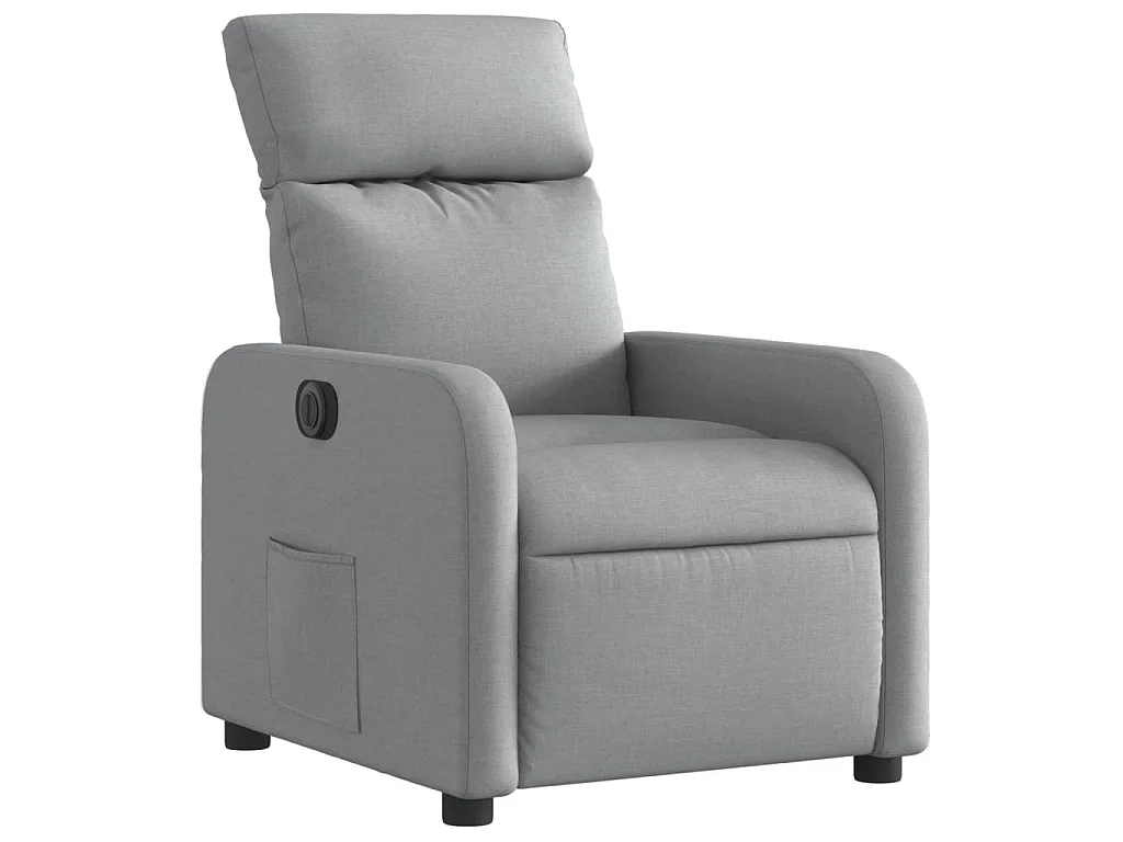 Fauteuil elektrisch verstelbaar stof lichtgrijs