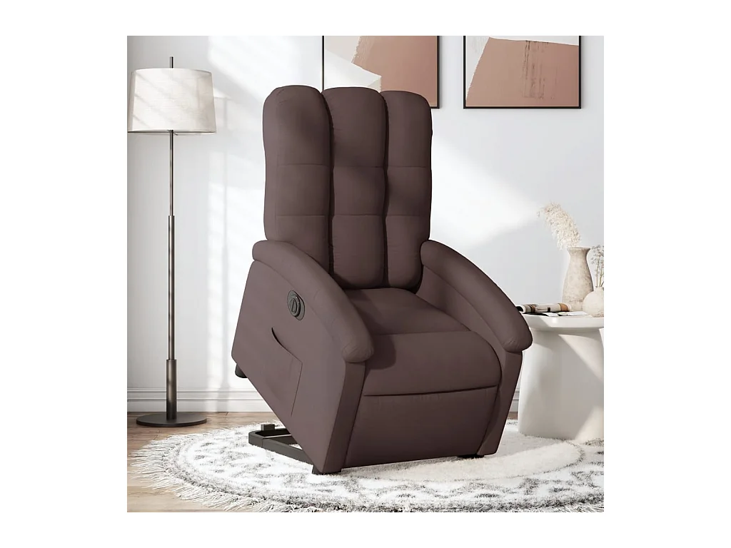 Fauteuil inclinable électrique marron foncé tissu