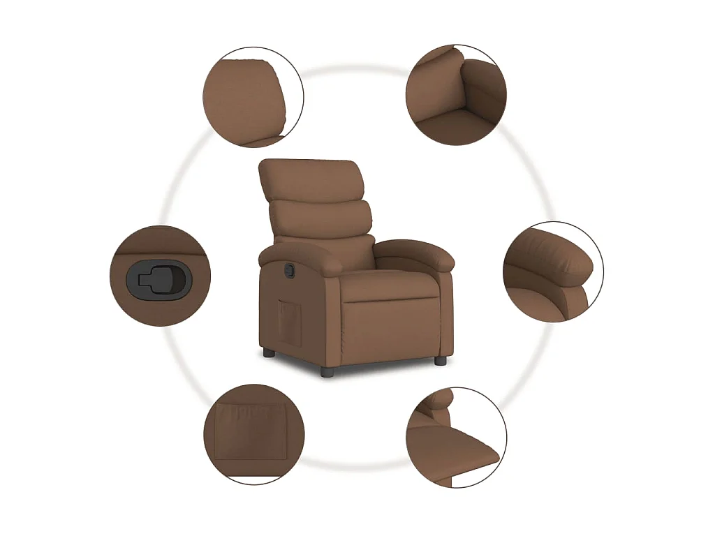 Relaxsessel Braun Stoff
