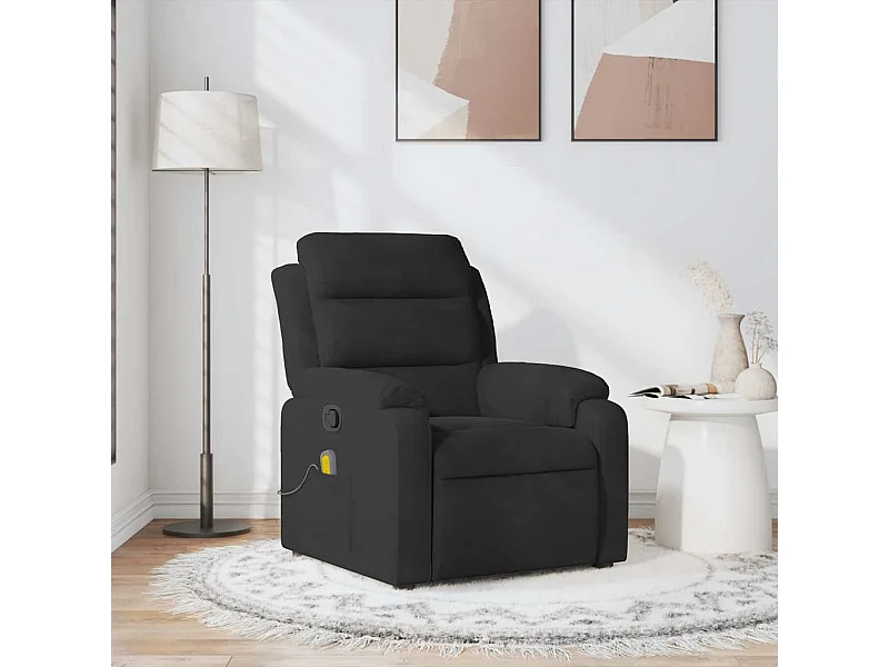 Sillón de masaje reclinable de terciopelo negro
