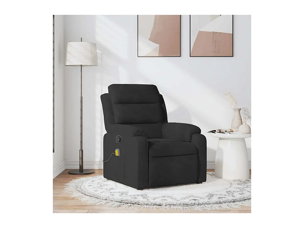 Fauteuil de massage inclinable noir velours