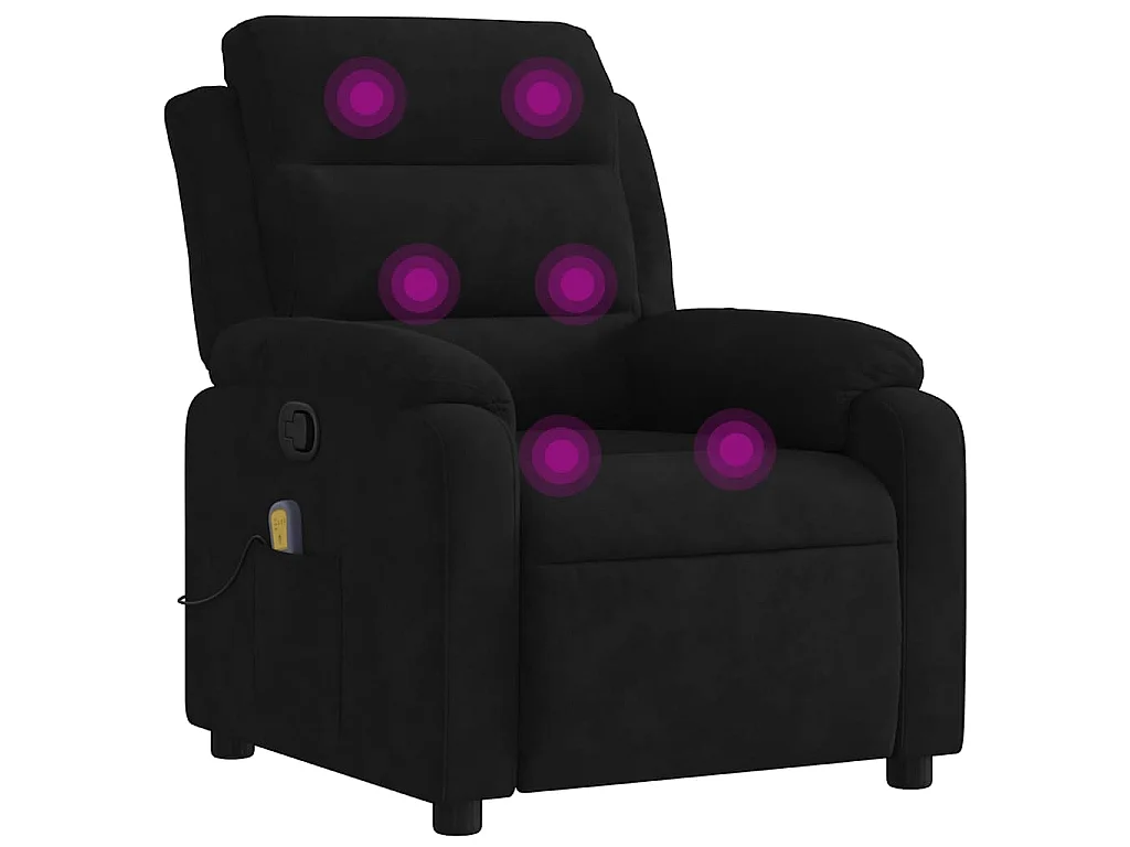 Fauteuil de massage inclinable noir velours
