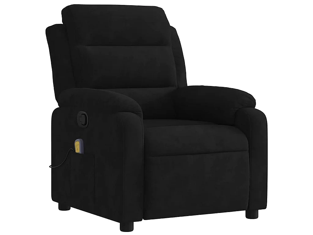 Sillón de masaje reclinable de terciopelo negro