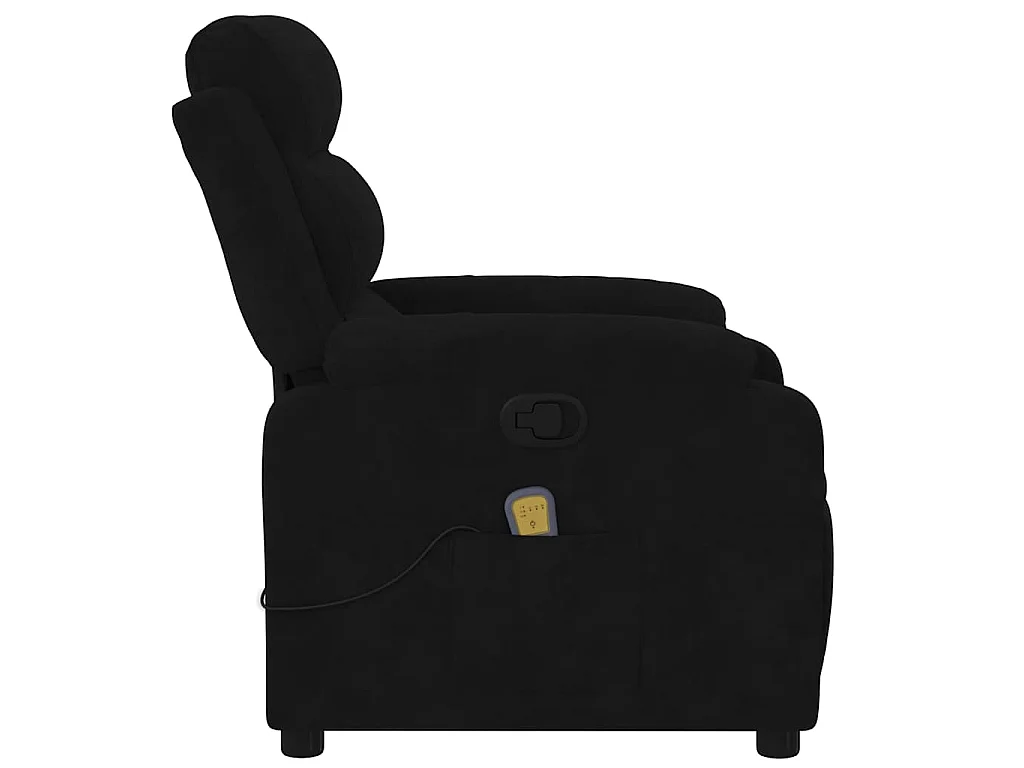 Sillón de masaje reclinable de terciopelo negro