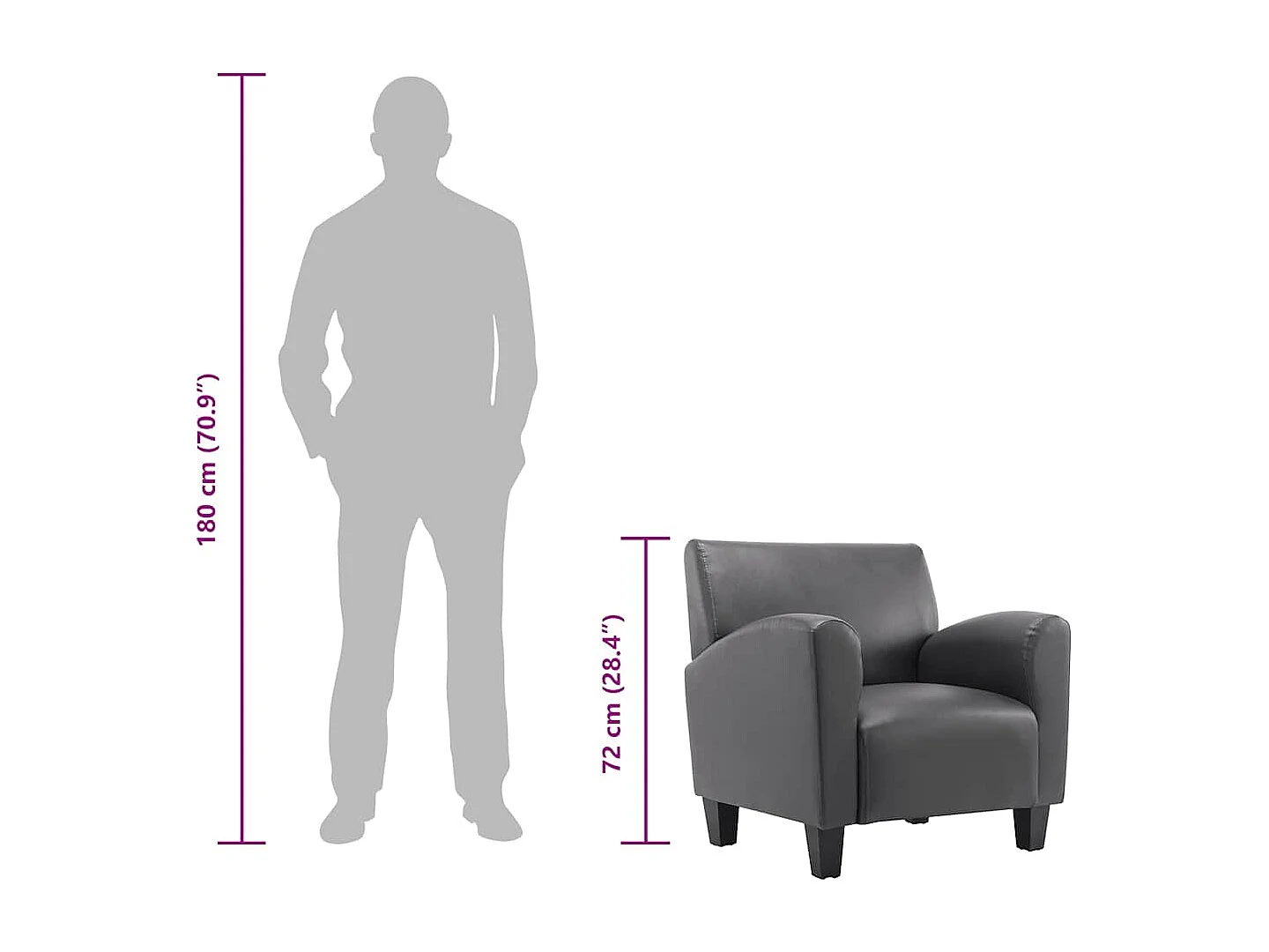 Chaise gris similicuir