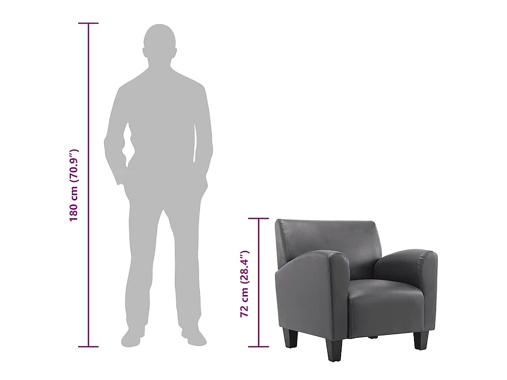 Poltrona Grigia in Similpelle