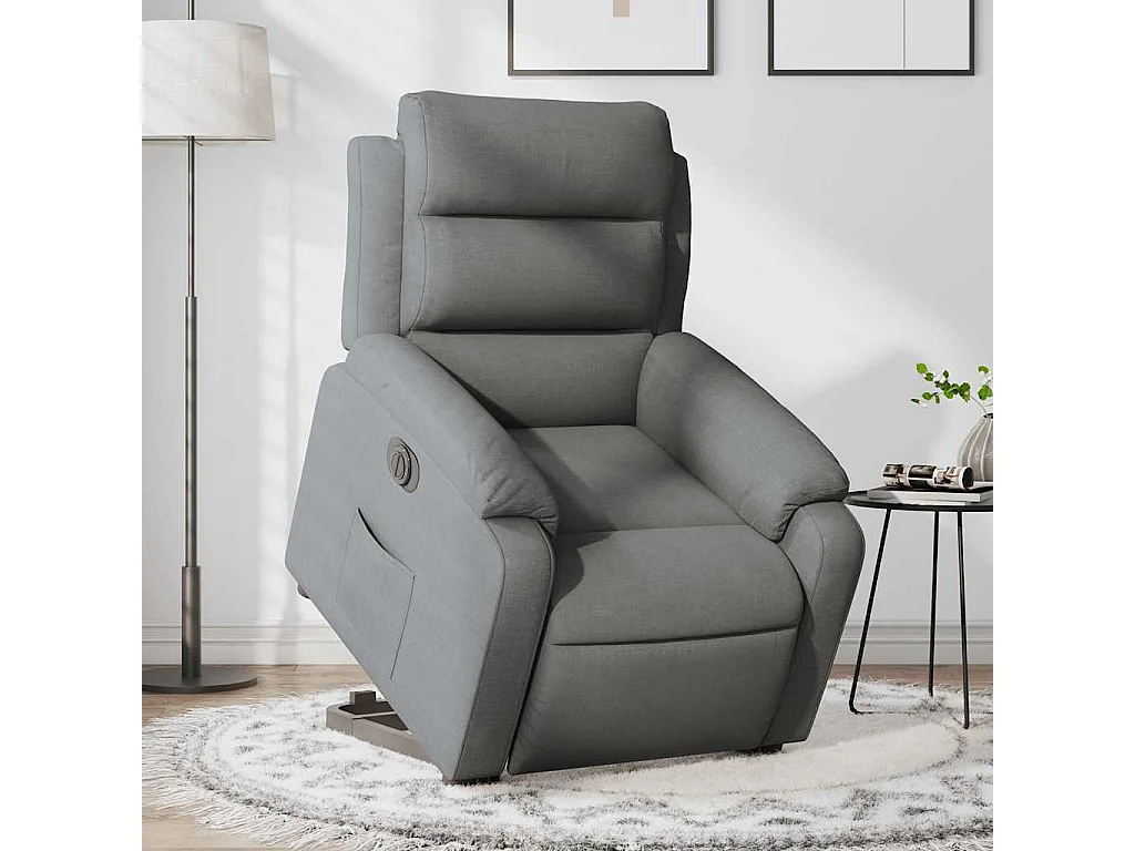 Fauteuil inclinable électrique gris foncé tissu