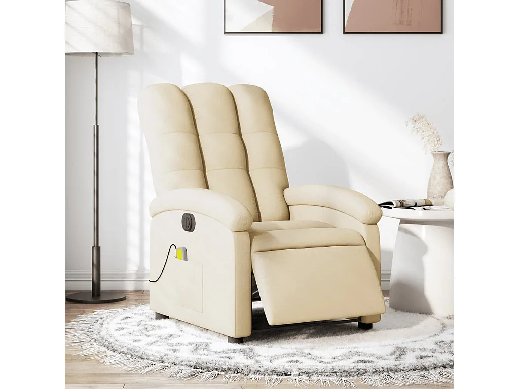 Massagesessel Elektrisch Creme Stoff