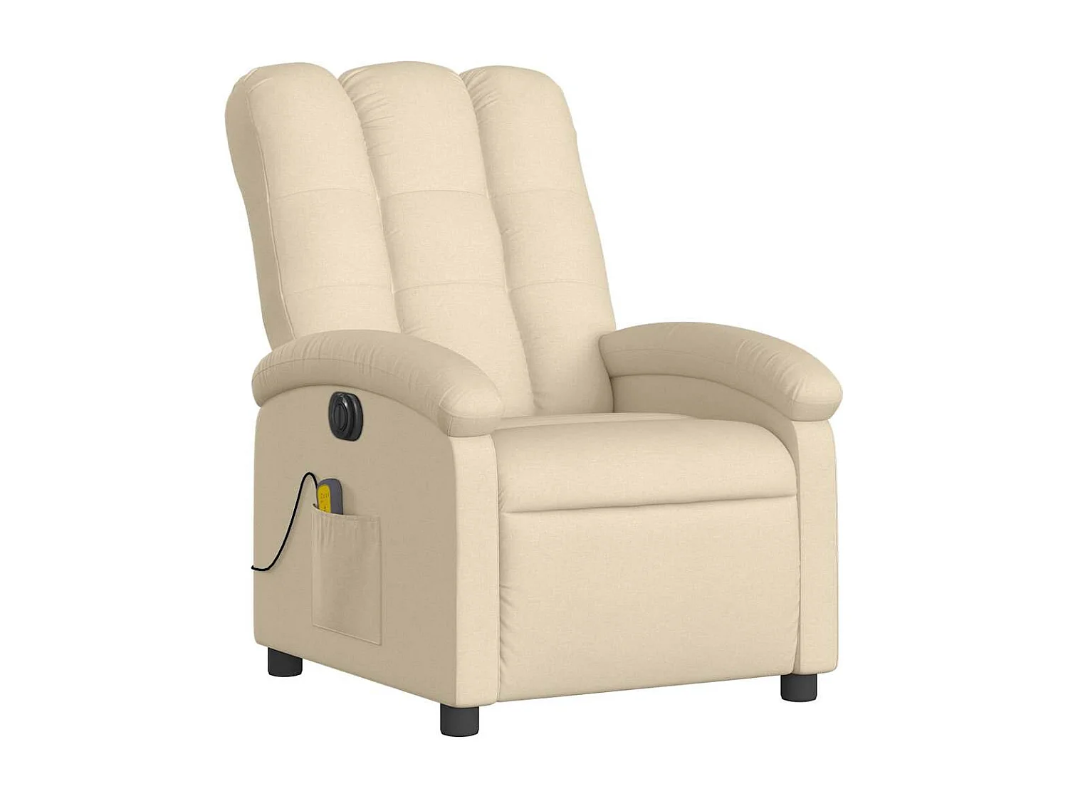 Fauteuil inclinable de massage électrique crème tissu