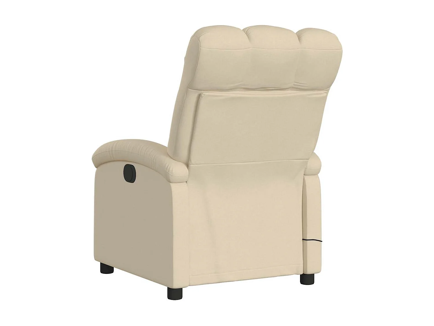 Fauteuil inclinable de massage électrique crème tissu