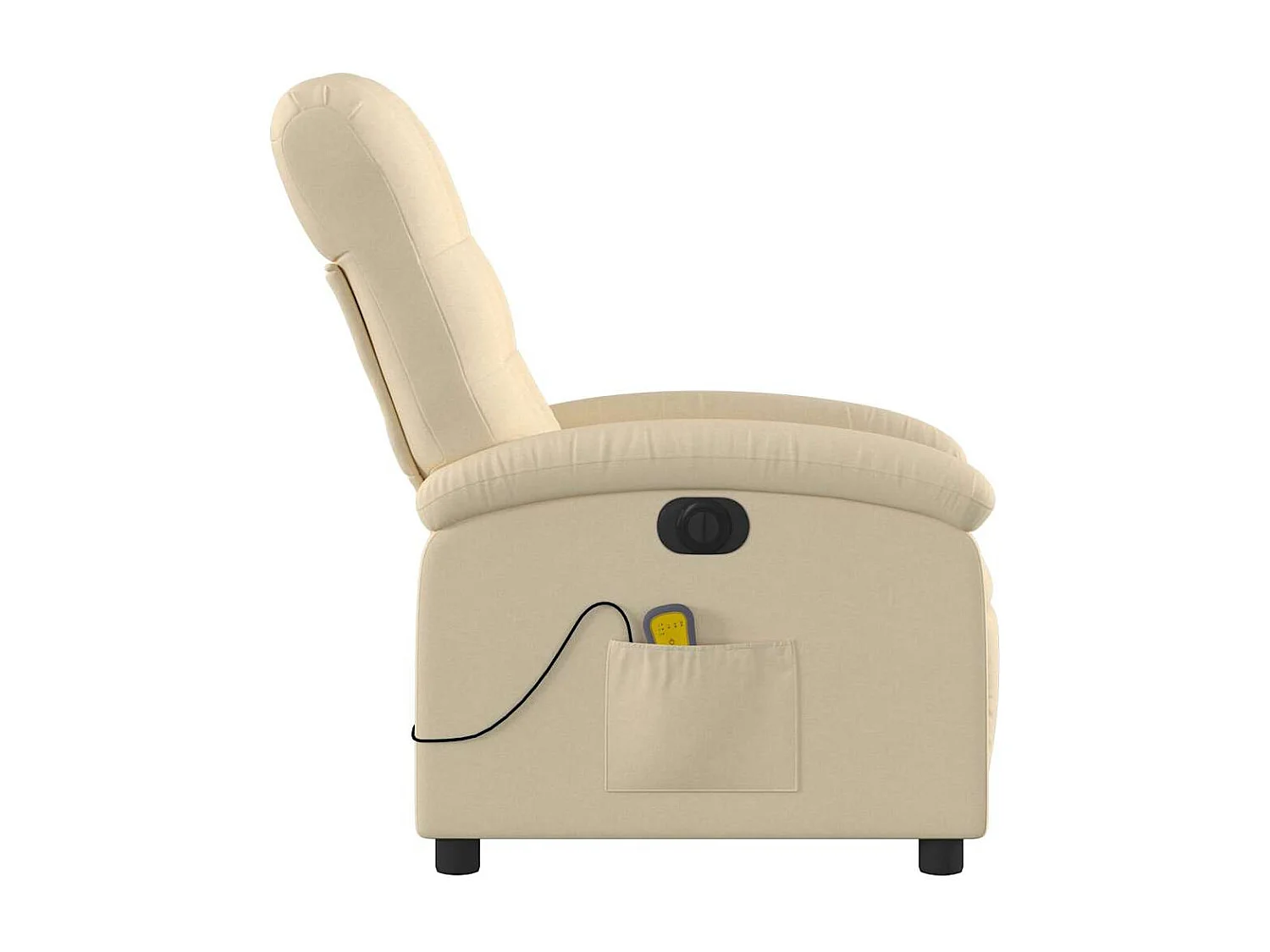 Fauteuil inclinable de massage électrique crème tissu