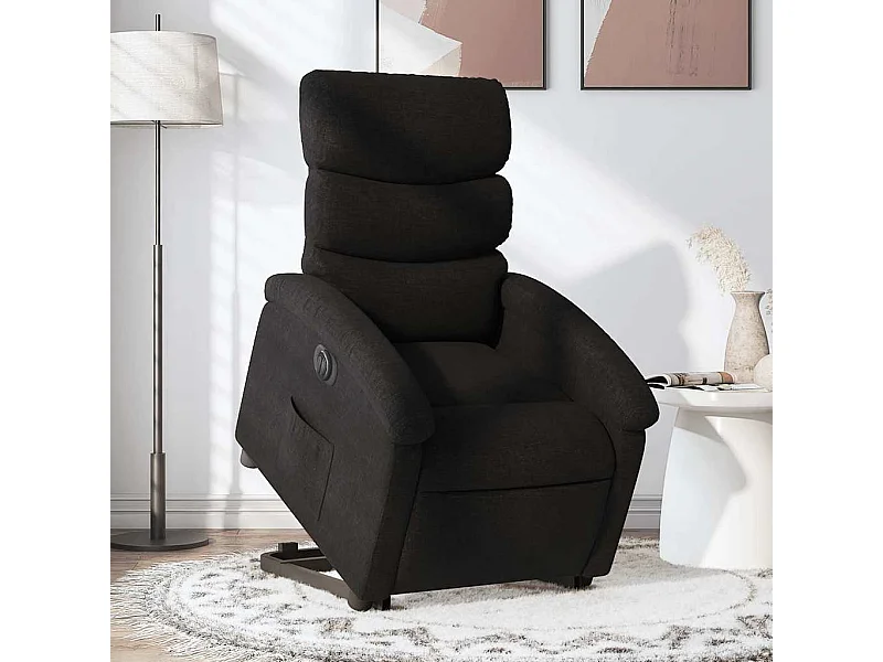 Fauteuil inclinable électrique noir tissu