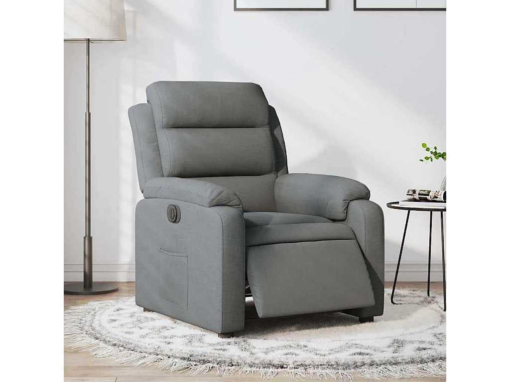 Fauteuil inclinable électrique Gris foncé Tissu