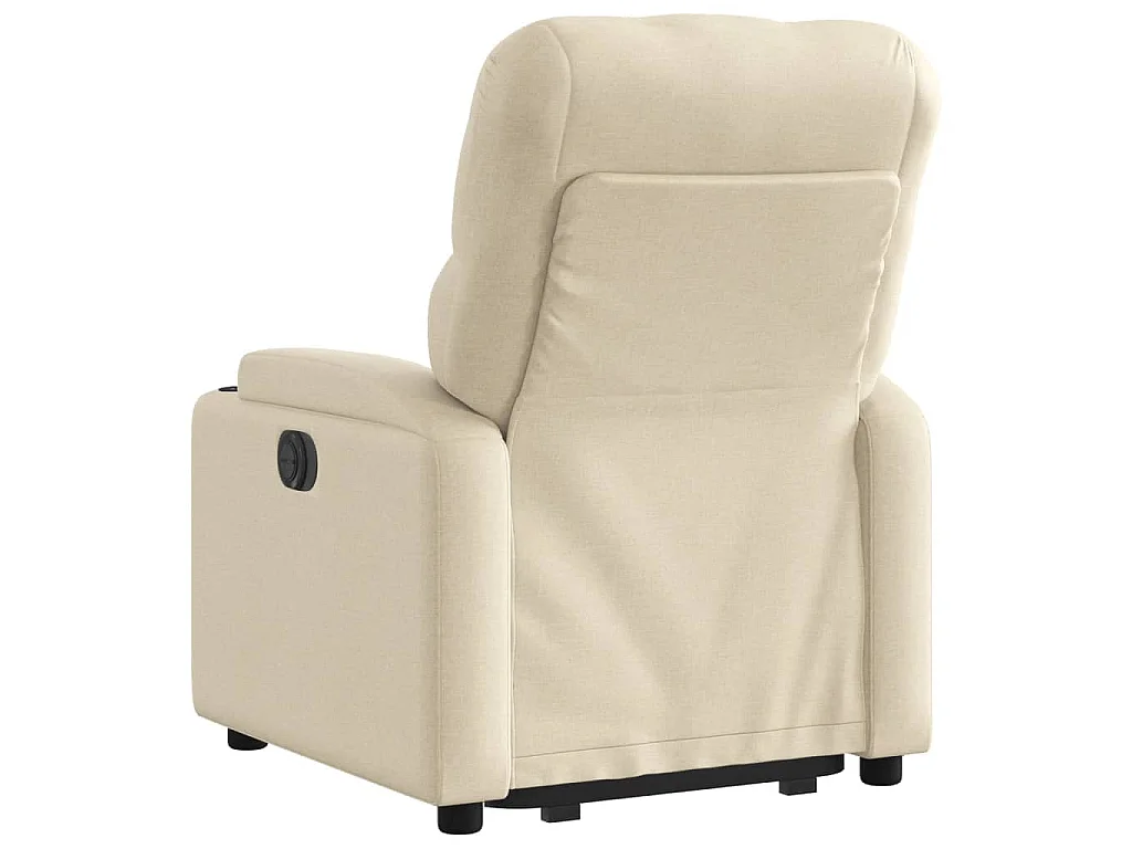 Sta-op-stoel elektrisch verstelbaar stof crèmekleurig