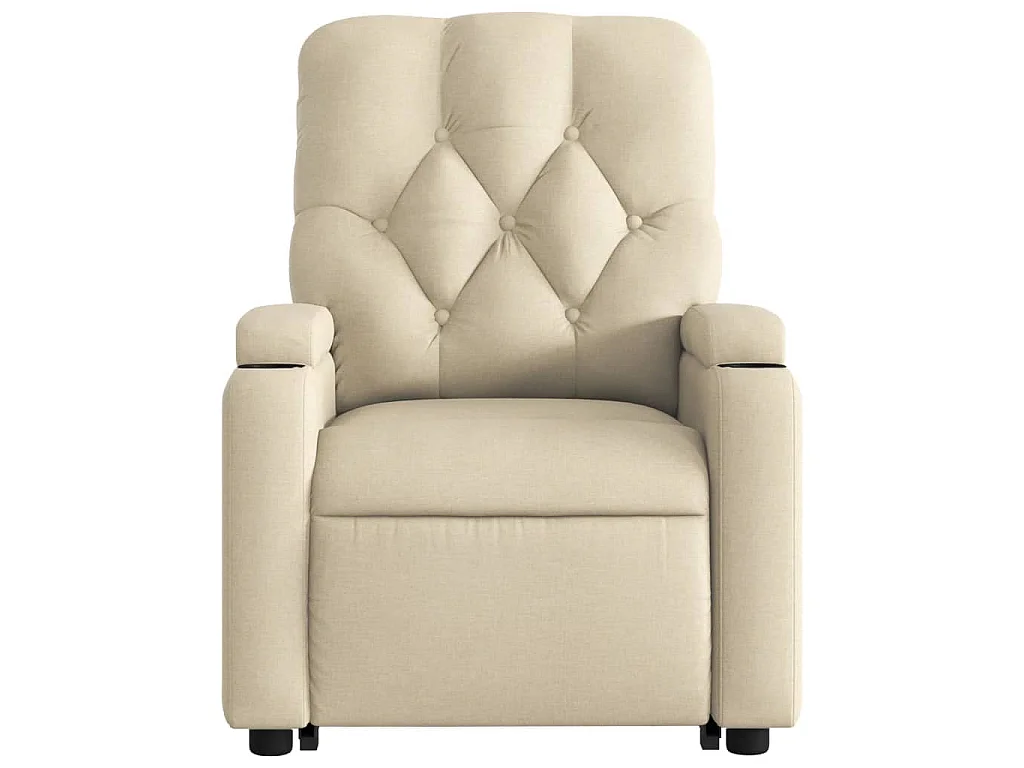 Sta-op-stoel elektrisch verstelbaar stof crèmekleurig