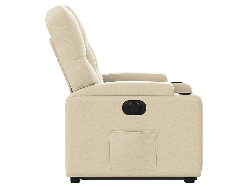 Sta-op-stoel elektrisch verstelbaar stof crèmekleurig