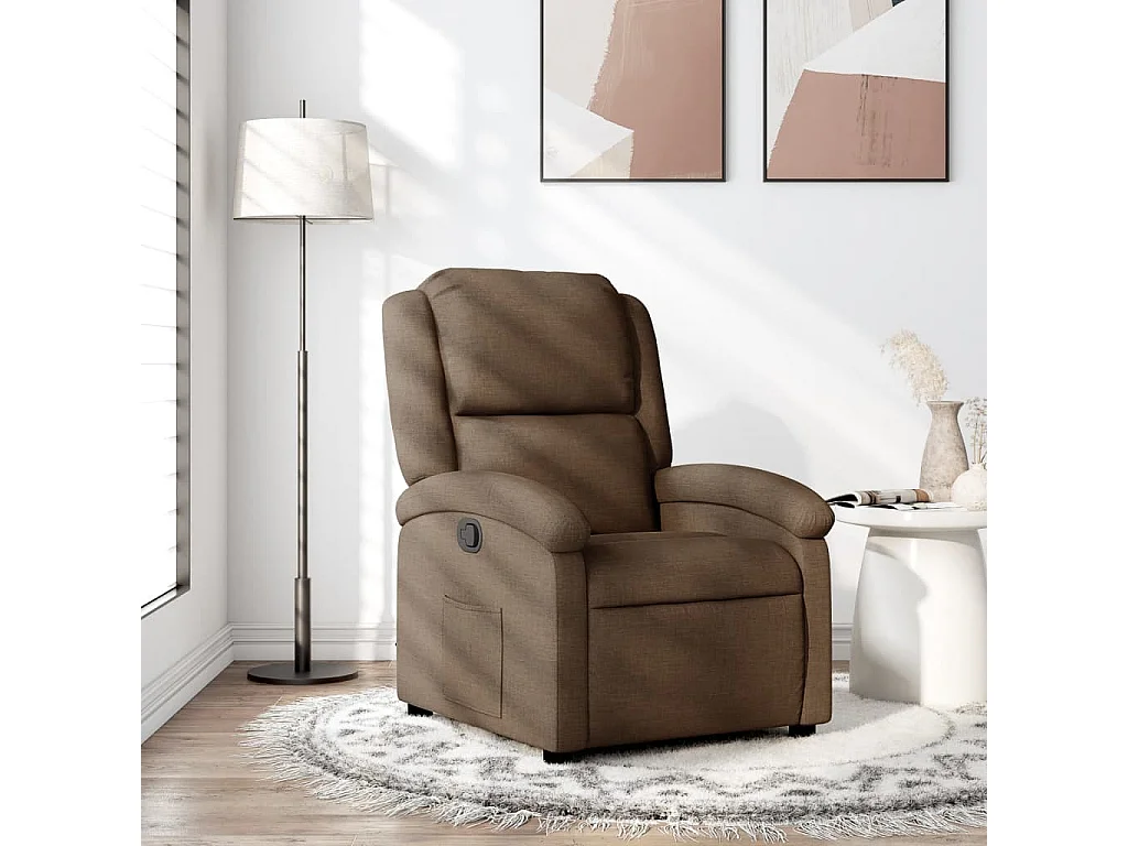 Fauteuil verstelbaar stof bruin