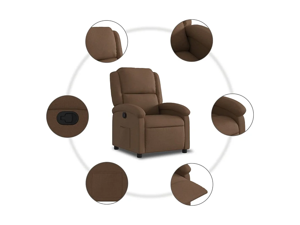 Relaxsessel Braun Stoff